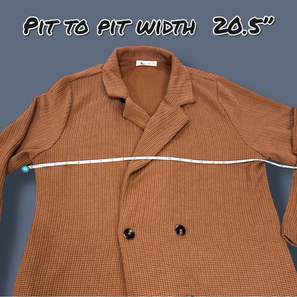✨HP✨EUC (Worn Once) Vernacular Waffle Knit Trench Style Cardigan. Size Small - Picture 6 of 14